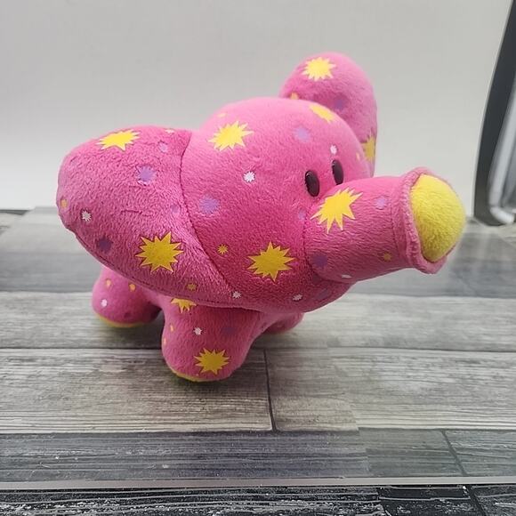 2008 TOTS Lets Make Some Noise Pink Elephant with Starbursts Plush Stuffy [87] - Picture 2 of 10